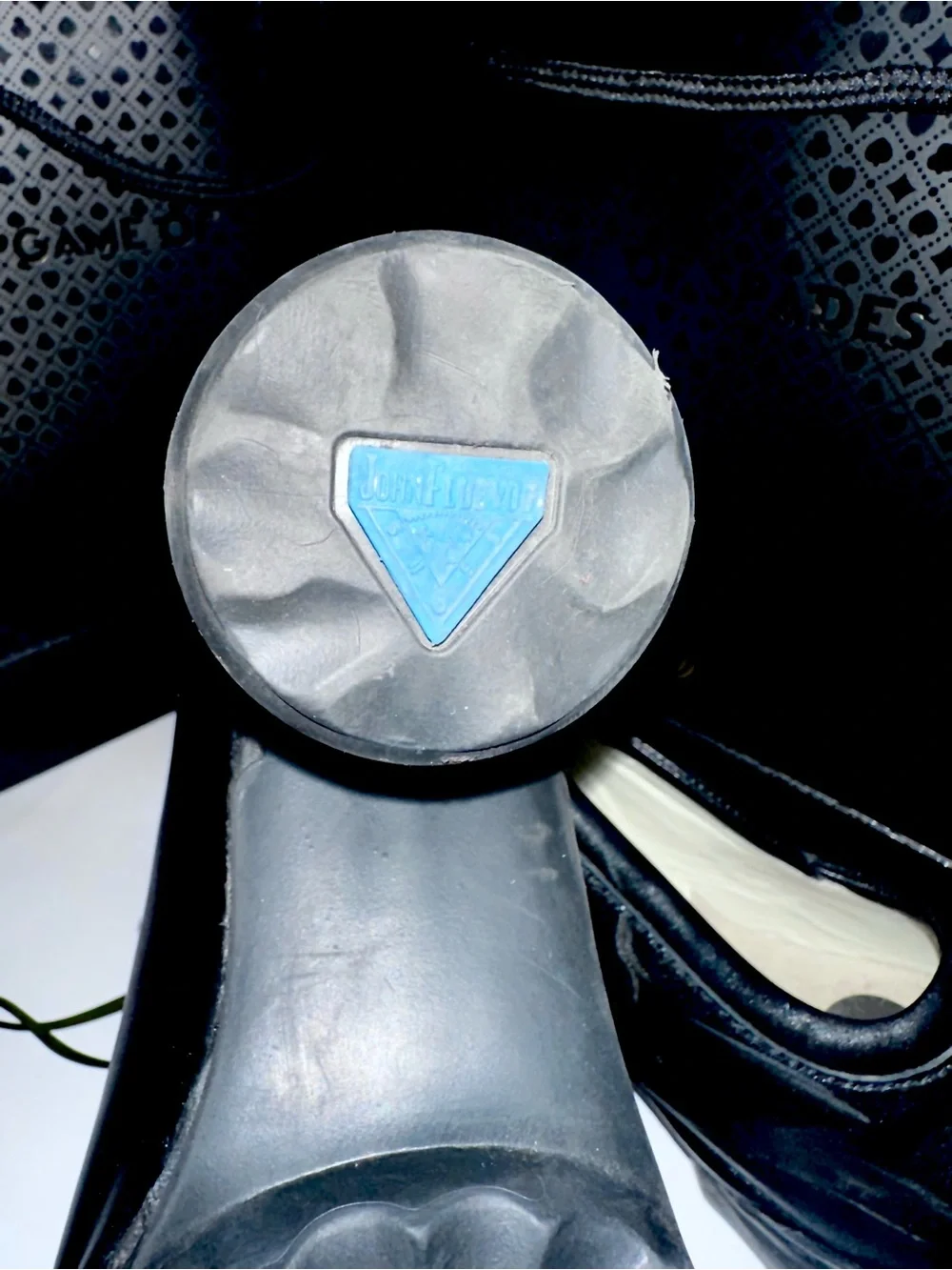 Make Me An OfferJohn ! Black Leather -Rounded Sculpted Heel Pumps.-7.5 - Picture 6 of 11